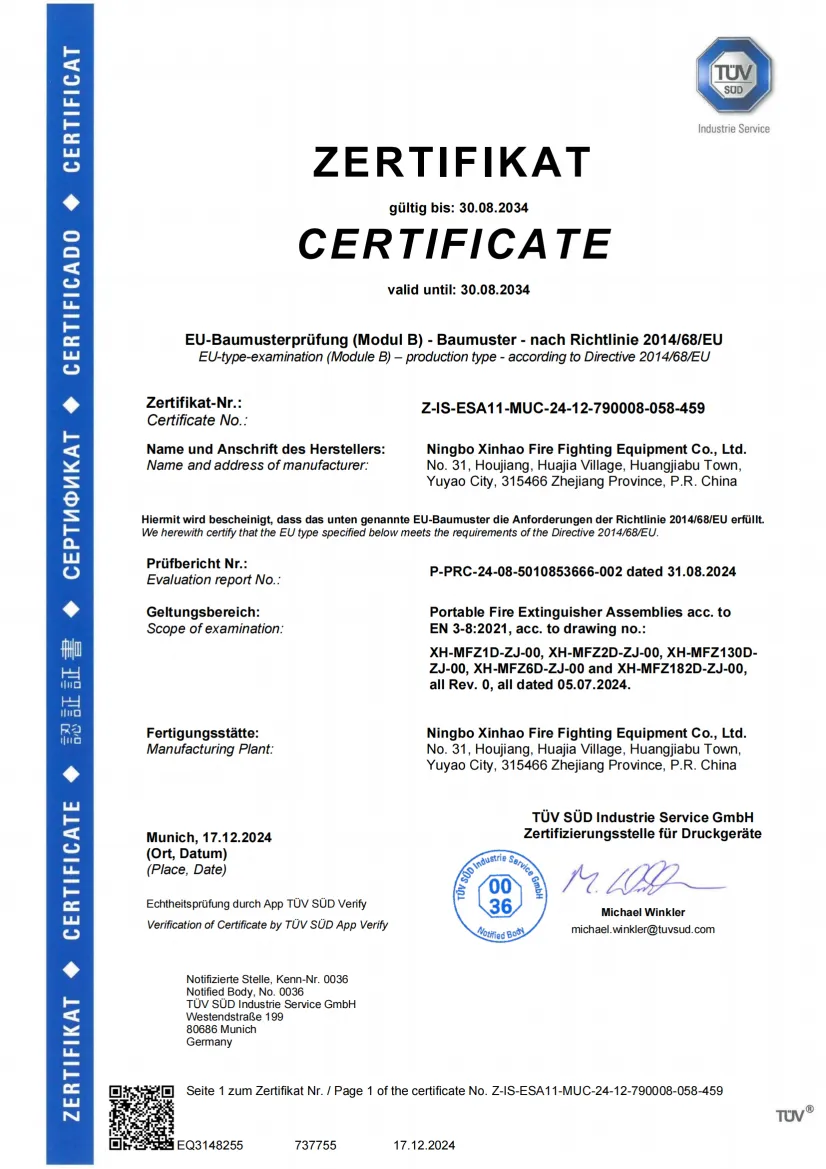 EU-type-examination Certificate EU-type-examination Certificate