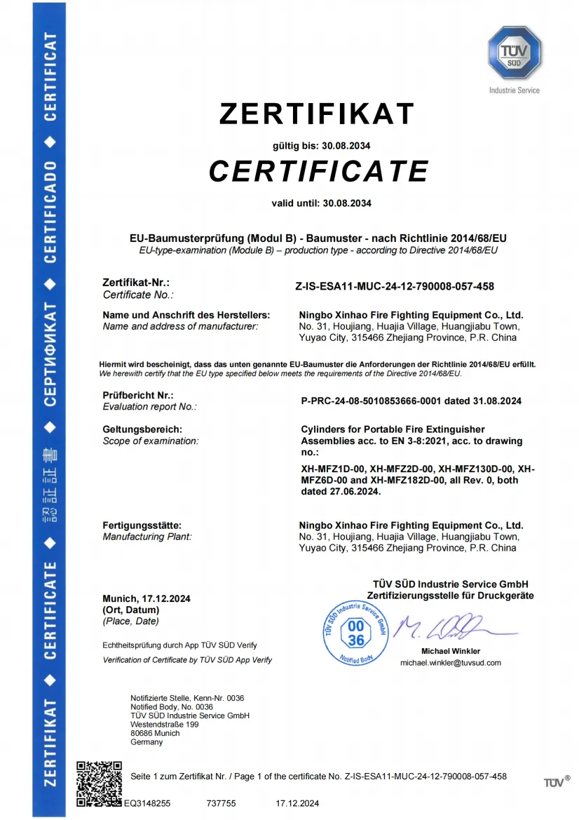 EU-type-examination Certificate EU-type-examination Certificate